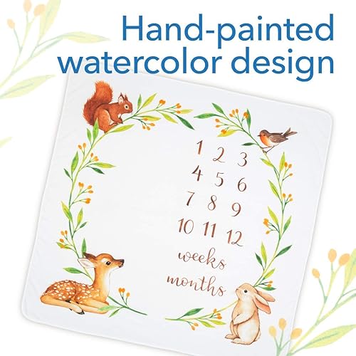 Miniatura 5 de Bubzi Co Máquina de sonido de ruido blanco con diseño de búho y manta mensual de hitos a juego del bosque  Regalos únicos para bebé niña y regalos