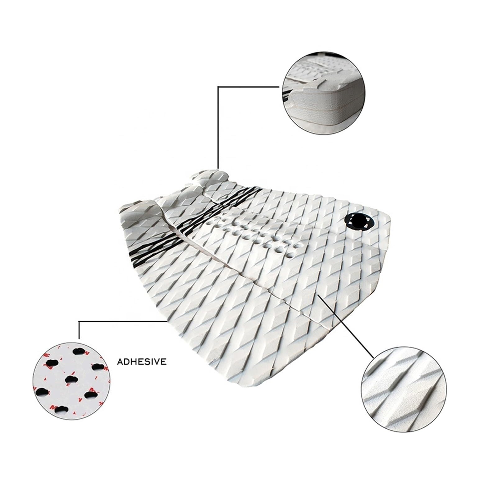 ZGYDNM Coussin De Traction Planche De Surf Planche De Surf Traction Pad EVA Deck Pad Grip -Slip Resist Surfboard Tail Traction Surf Pads (Color : K, Size : 1