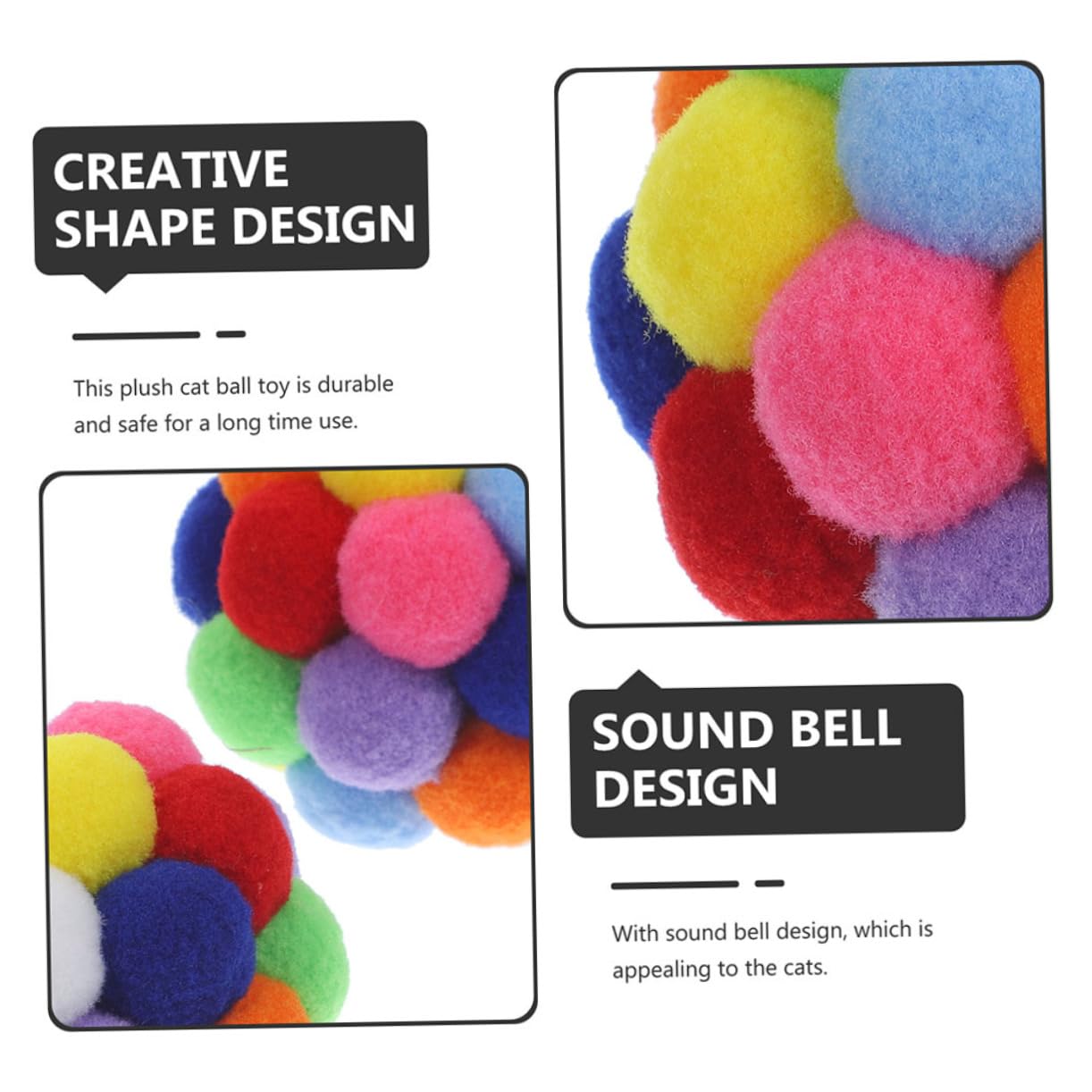 HANABASS 4pièces Balles pour Chats avec Clochettes Jouets Interactifs pour Chats Intérieur Balles pour Chatons