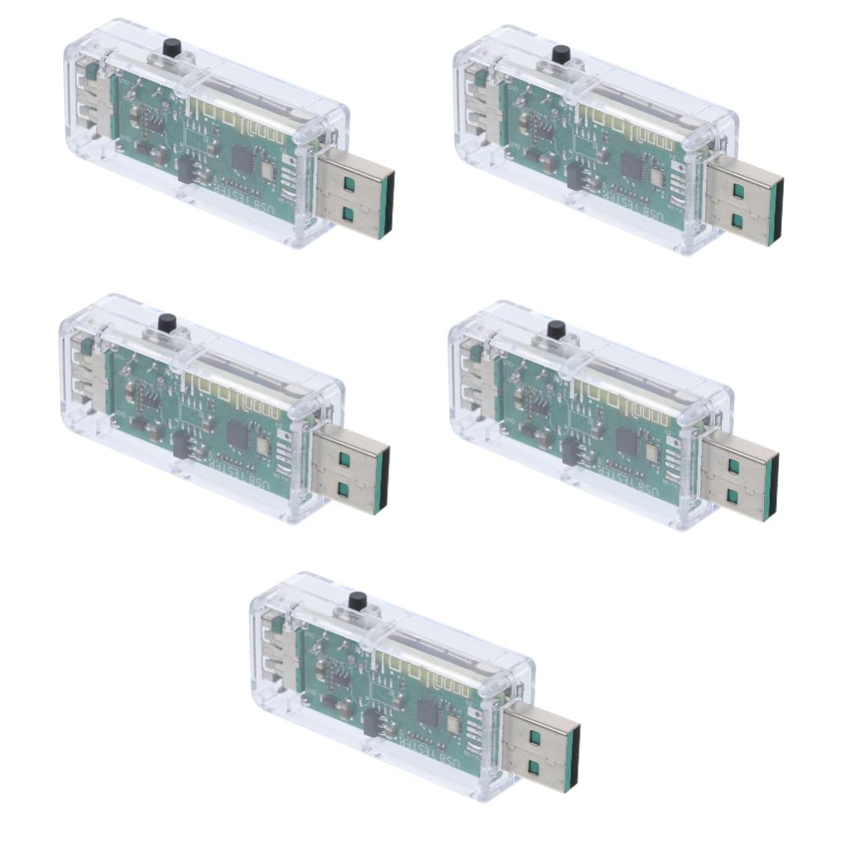 HOMSFOU 5stücke Usb Tester Mit Lcd Messgerät Für Usb-spannung Und Strom Geeignet Für Schnellladung Power Bank Mobile Harddisk Computer Transparentes Gehäuse