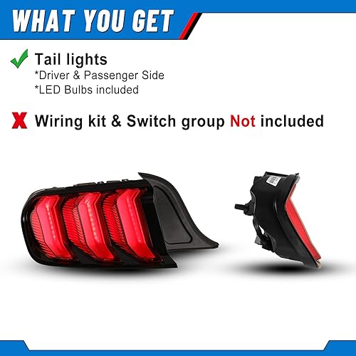Miniatura 3 de Luces traseras compatibles con Ford Mustang Coupe y Convertible 2015-2022 / Mustang Shelby GT350 2016-2020 / Mustang Shelby GT500 2020-2022 Conjunto