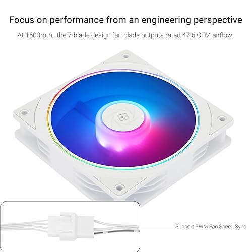 Miniatura 8 de Thermalright TL-S12-S X3 - Ventilador de CPU PWM, efecto de luz de apertura fina, conector PWM de 4 pines con efectos de luz ARGB, ventilador de