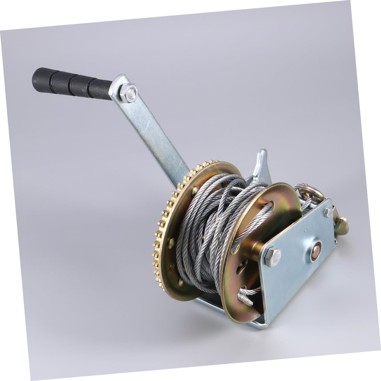 450Kg Hand Winch with Polyester Strap Portable Crank Winch for ATV Boat Trailer High Universality and Safe Use Compact and Lightweight Design