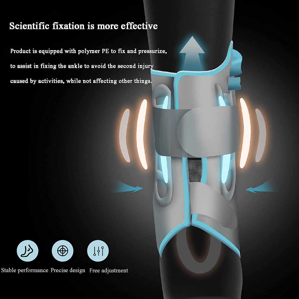 Ortesis para caída de pie El soporte de tobillo inflable es ajustable y tiene una excelente envoltura y fijación para aliviar el dolor causado por esguinces de tobillo, fascitis plantar, tendinitis