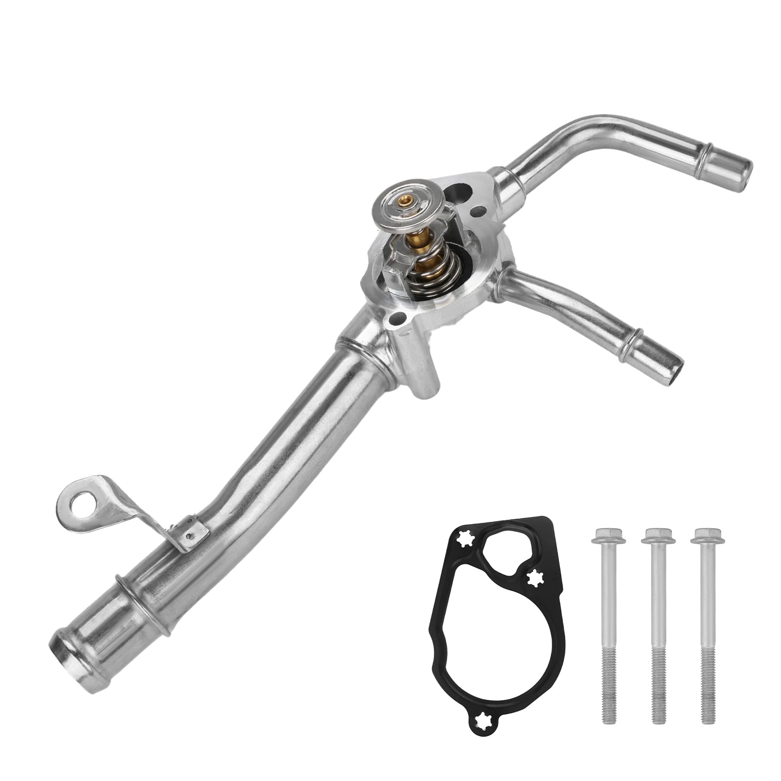 Aluminium Engine Coolant Thermostat Housing Compatible with 2008-2017 Buick Enclave 2009-2017 Chevy Traverse 2007-2016 GMC Acadia 2007-2010 Saturn Outlook, Replacement for 902-692 12599235