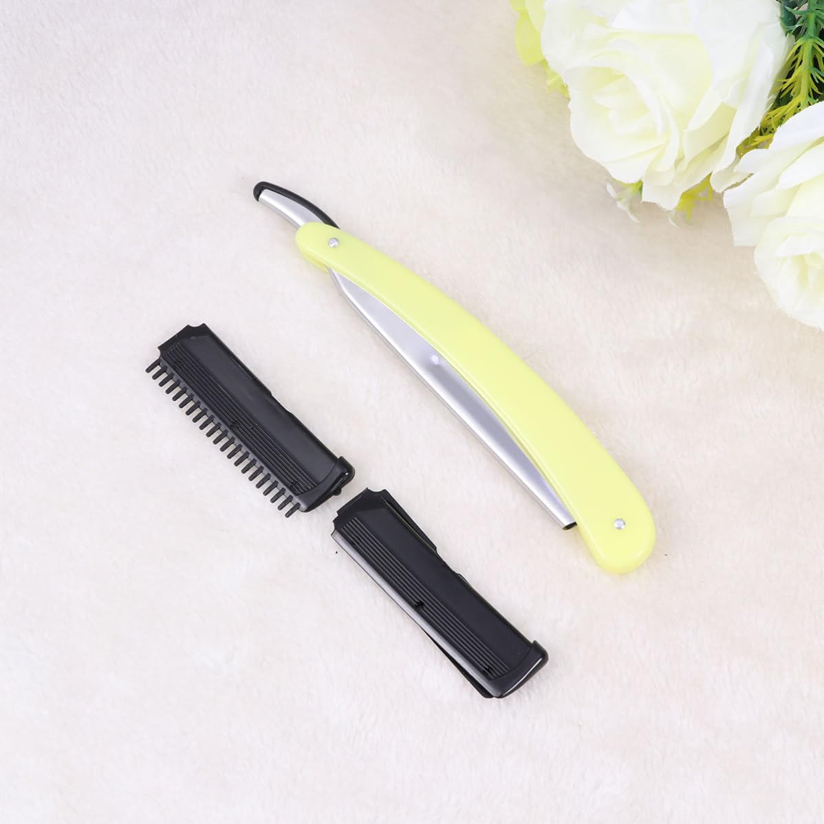 Stainless Steel Folding Straight Razor for Beard Shaping, Manual