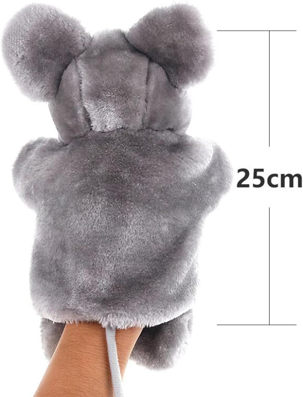 Mouse Hand Puppets Plush Animal Toys for Kids Imaginative Pretend Play Storytelling Gray