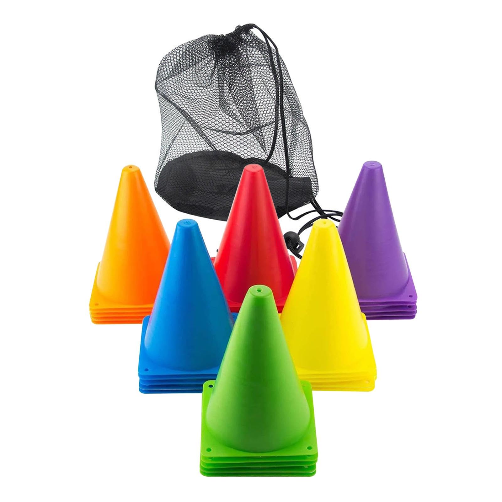 Perfeclan 30 Conos de Entrenamiento para fútbol, ​​con Bolsa de Almacenamiento. Conos de Entrenamiento para Deportes de fútbol.