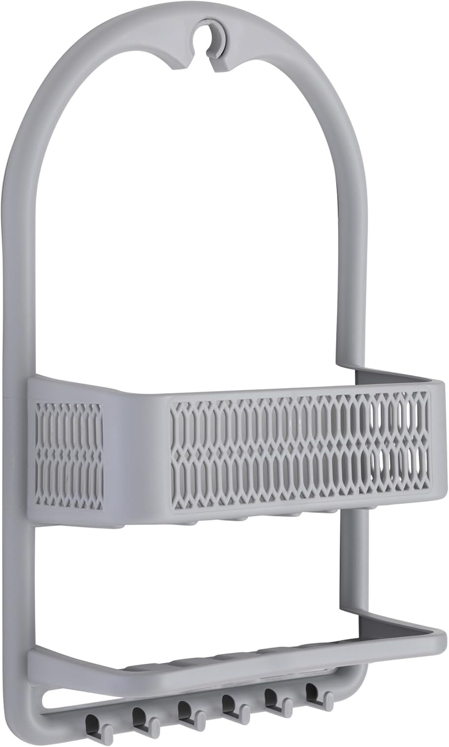 Bath Bliss Molded Shower Caddy | Bathroom Storage | Hangs Over Shower Head | 6 Accessory Hooks | Holds Razors | Washcloths | Accessories | Suction Cup Stability | Grey Bath Bliss Molded Shower Caddy | Bathroom Storage | Hangs Over Shower Head | 6 Accessory Hooks | Holds Razors | Washcloths | Accessories | Suction Cup Stability | Grey