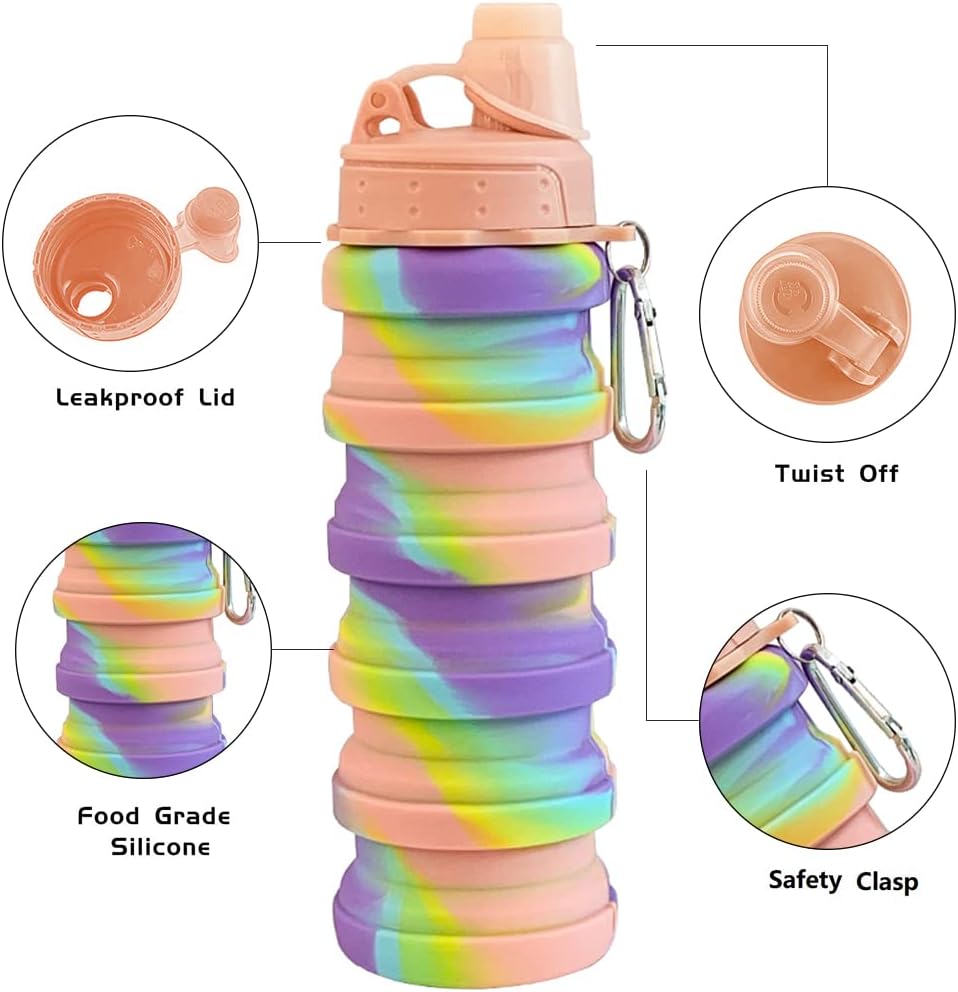 Collapsible Water Bottles 4 pack Travel Water Bottle Collapsible Water Bottles 4 pack Travel Water Bottle