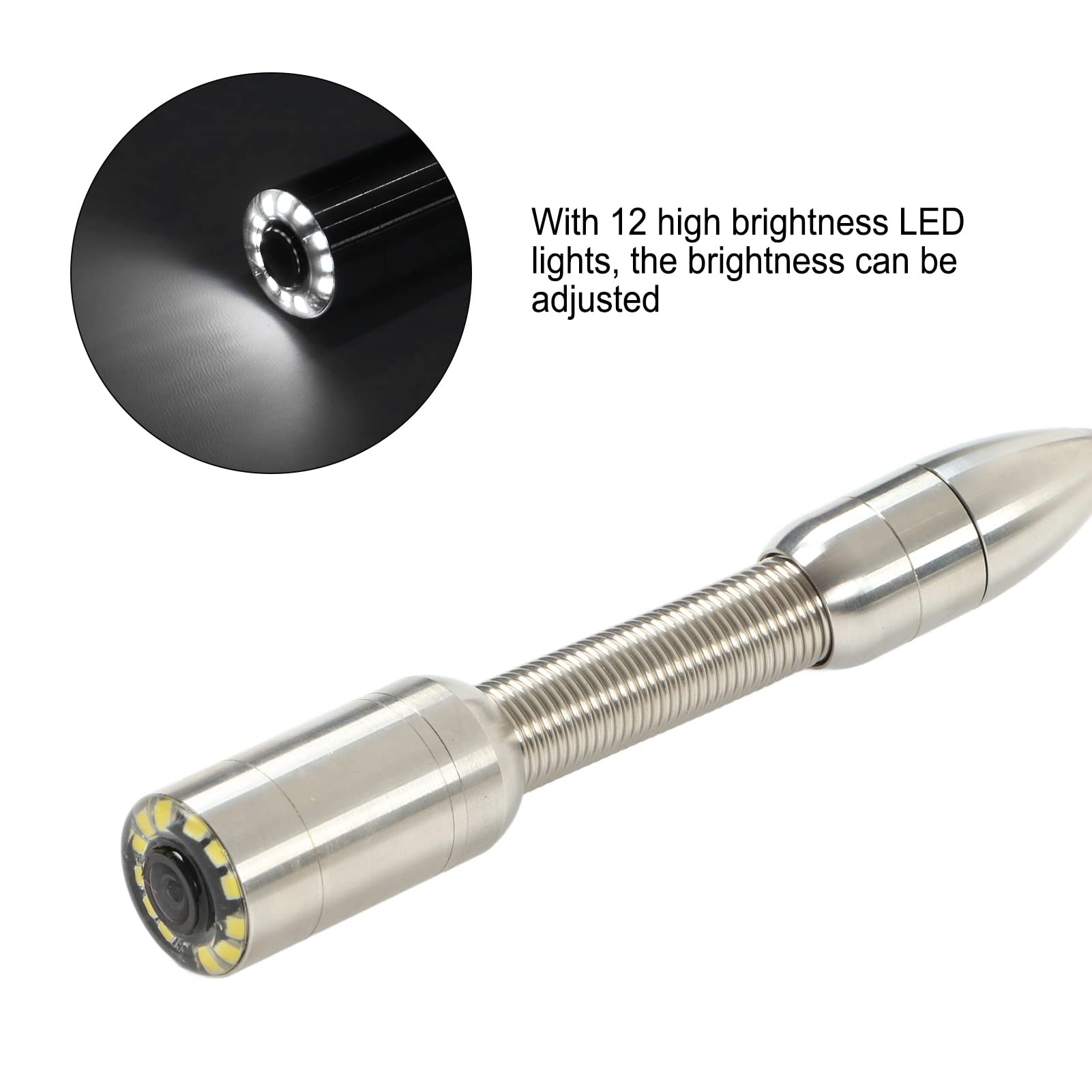 Telecamera per endoscopio, boroscopio da 4,3 Pollici 1080P, Telecamera di ispezione Impermeabile IP67 con 6 luci LED, Telecamera con Cavo semirigido, Telecamera Video Digitale Snake