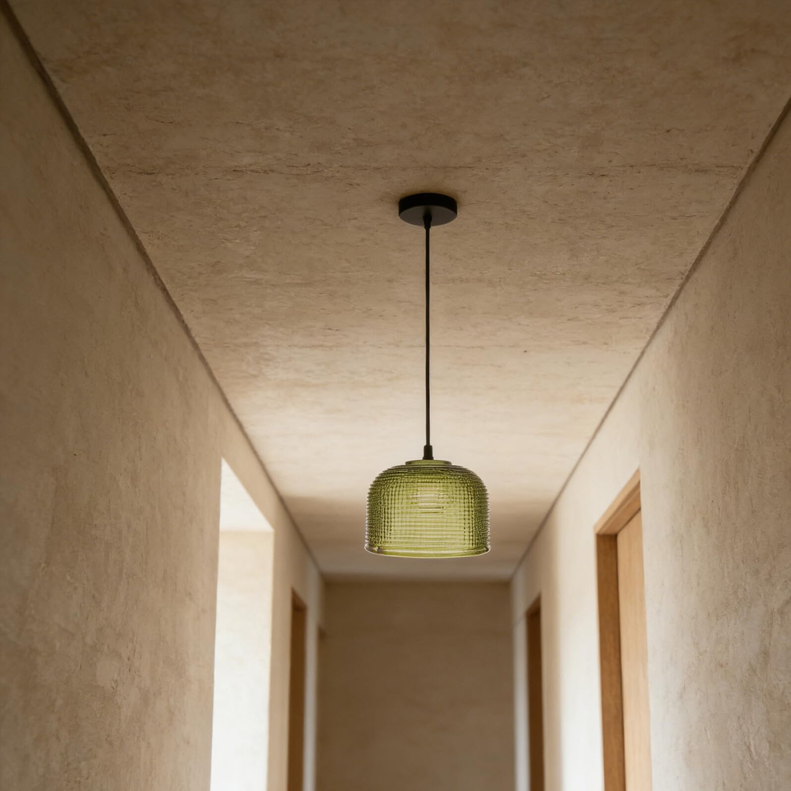 Grüner Glaslampenschirm für E14 Fassung, 30-mm Öffnung | 9, 7 X 7, 1x3cm Größe, für Deckenleuchte, Küche und Bad, Minimalistisches Design
