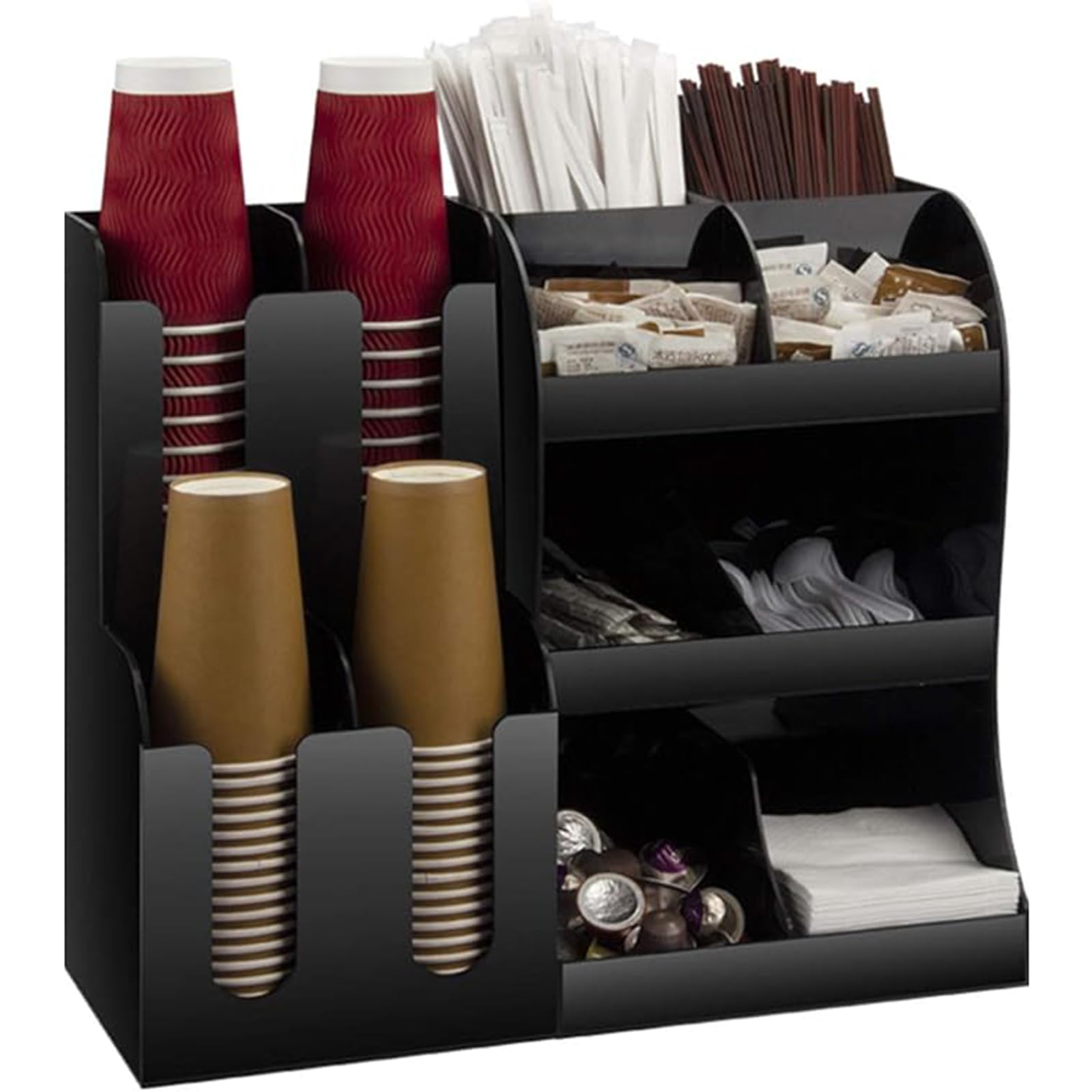 Organizador de café con 12 compartimentos para ordenar tus tazas y azúcares
