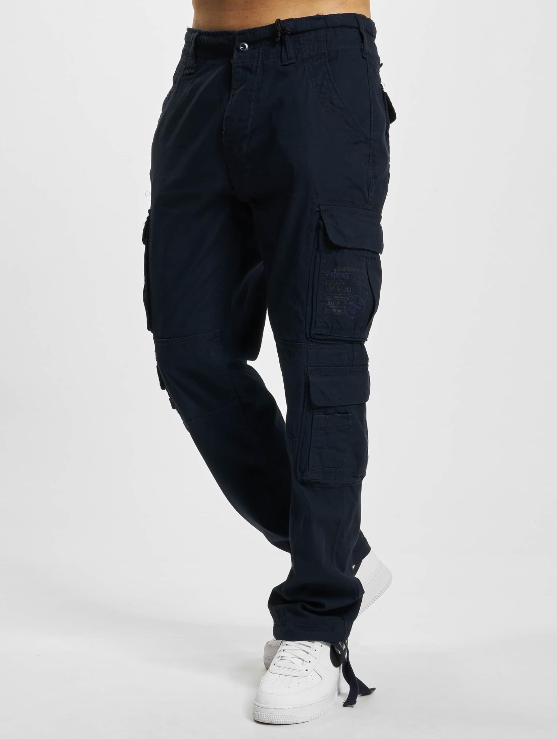 Brandit Pure Vintage Trouser Slim Uomo Pantaloni Modello Cargo Nero Cargo