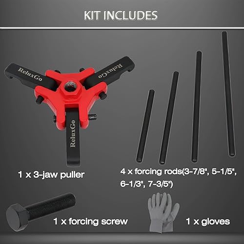 Miniatura 4 de ReluxGo Juego de extractor de polea equilibradora armónica ajustable de 3 mandíbulas para quitar amortiguadores armónicos y equilibradores