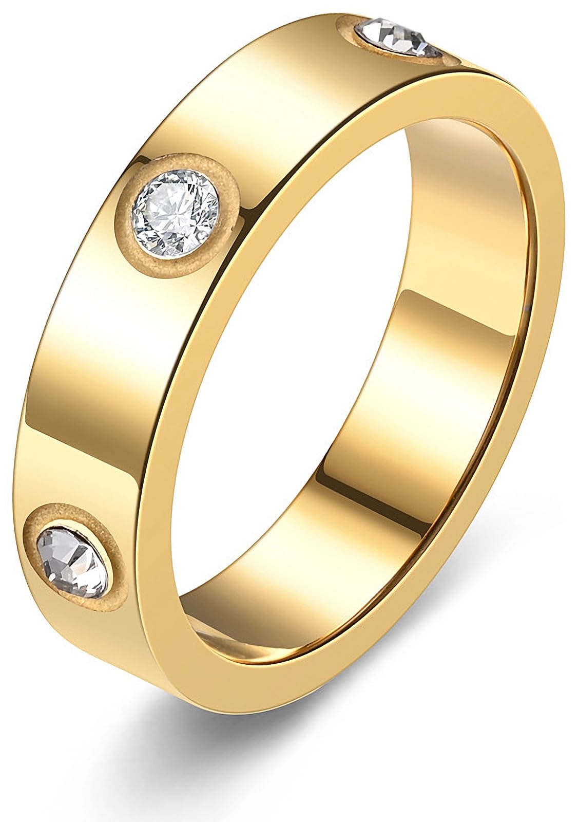 Tidefire Edelstahl Liebe Freundschaft Ring Edelstahl Titanium Stahl Ring Cubic Zirkonia Ring für Herren Damen