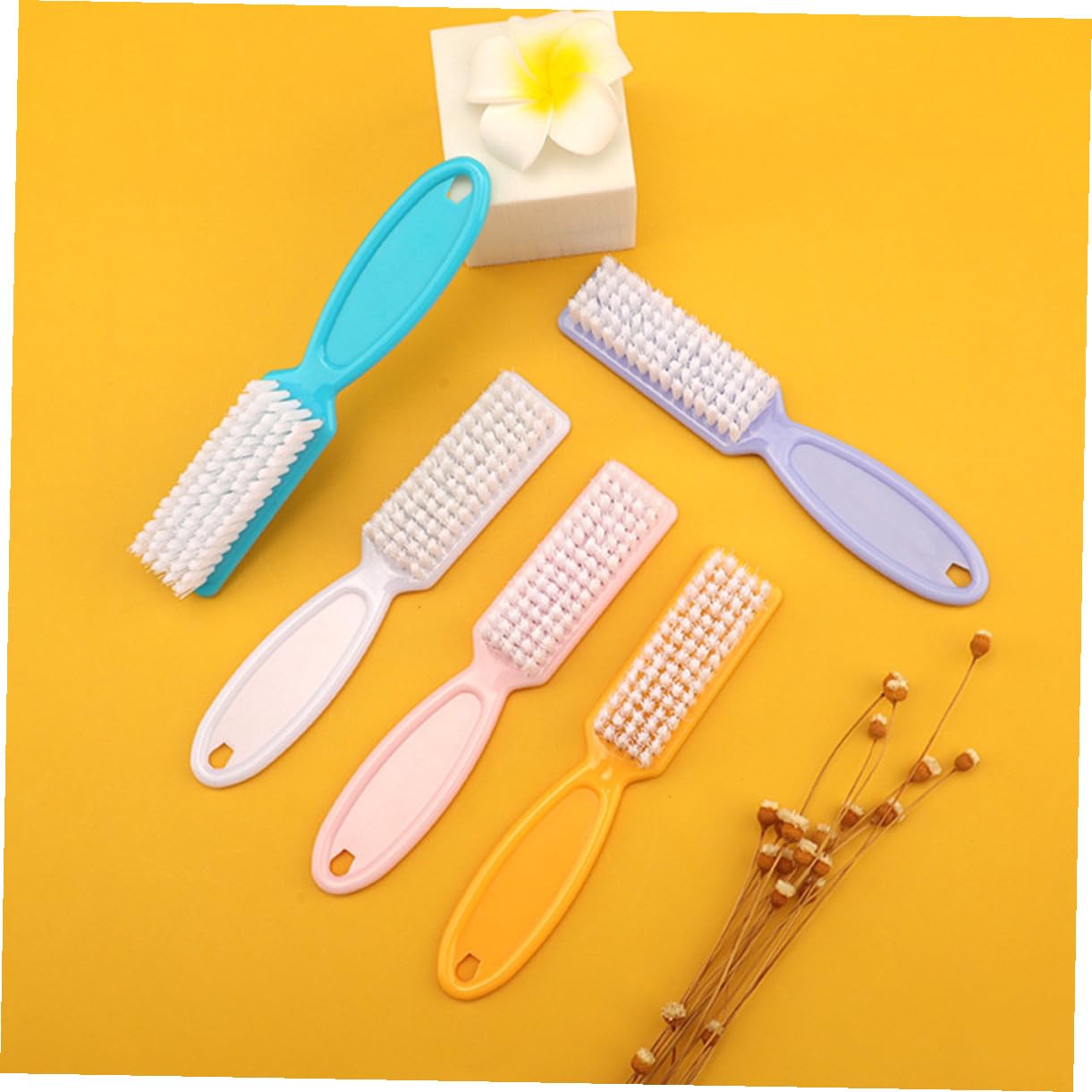 Cabilock Set 24 Pezzi Spazzole per Unghie Leggere in Plastico Impugnatura Ergonomica, Comode da Usare la Pulizia Manicure in Cucina e Lavanderia Colore Casuale