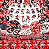 Ninja Birthday Party Decoration, Ninja Happy Birthday Banner, Tableware, Tablecloth and Balloons, Karate Party Ninja Warrior Master Party Supplies for Boys Girls Baby Shower, Serves 20