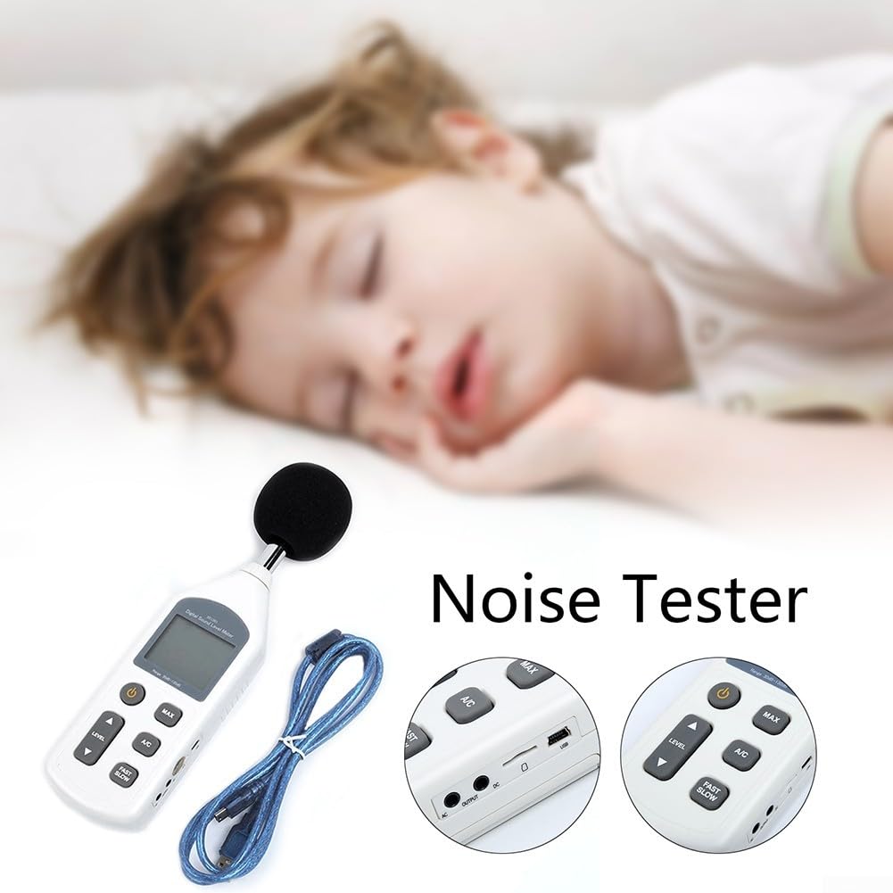 Geräuschpegelmessgerät USB Digital Sound Meter 30 130dB mit LCD Display Perfekt für Umweltüberwachung