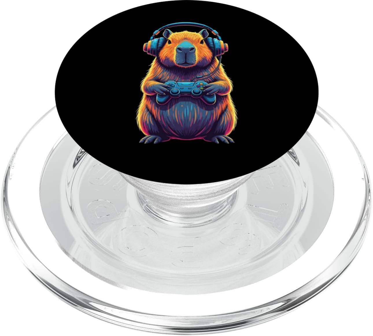 Funny Video Games Capybara Gamer Headphones Gaming PopSockets PopGrip for MagSafe