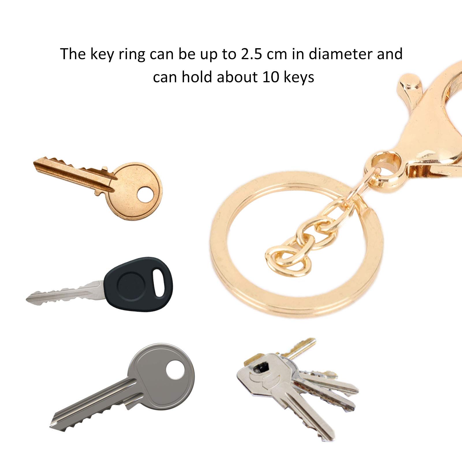 Mousquetons Pivotants En Forme De Cœur Doré – Lot De 15 – Alliage, Trou 11x9mm – Pour Porte-clés DIY, Sacs, Accessoires