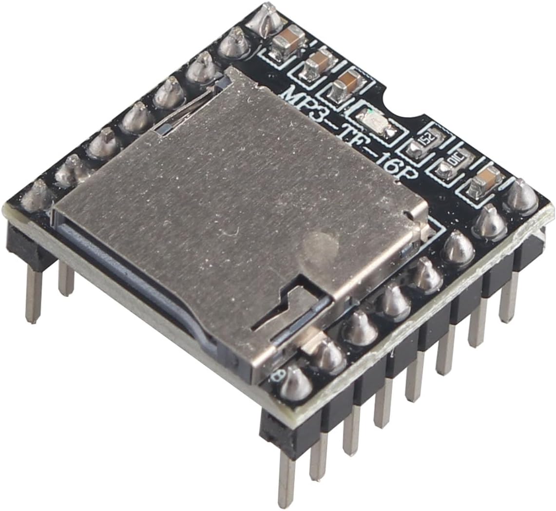 DFPlayer Mini MP3 Player Module 24-bit DAC Output Directly Connect to Speaker, Support TF Card, Compatible with Arduino Raspberry Pi etc.