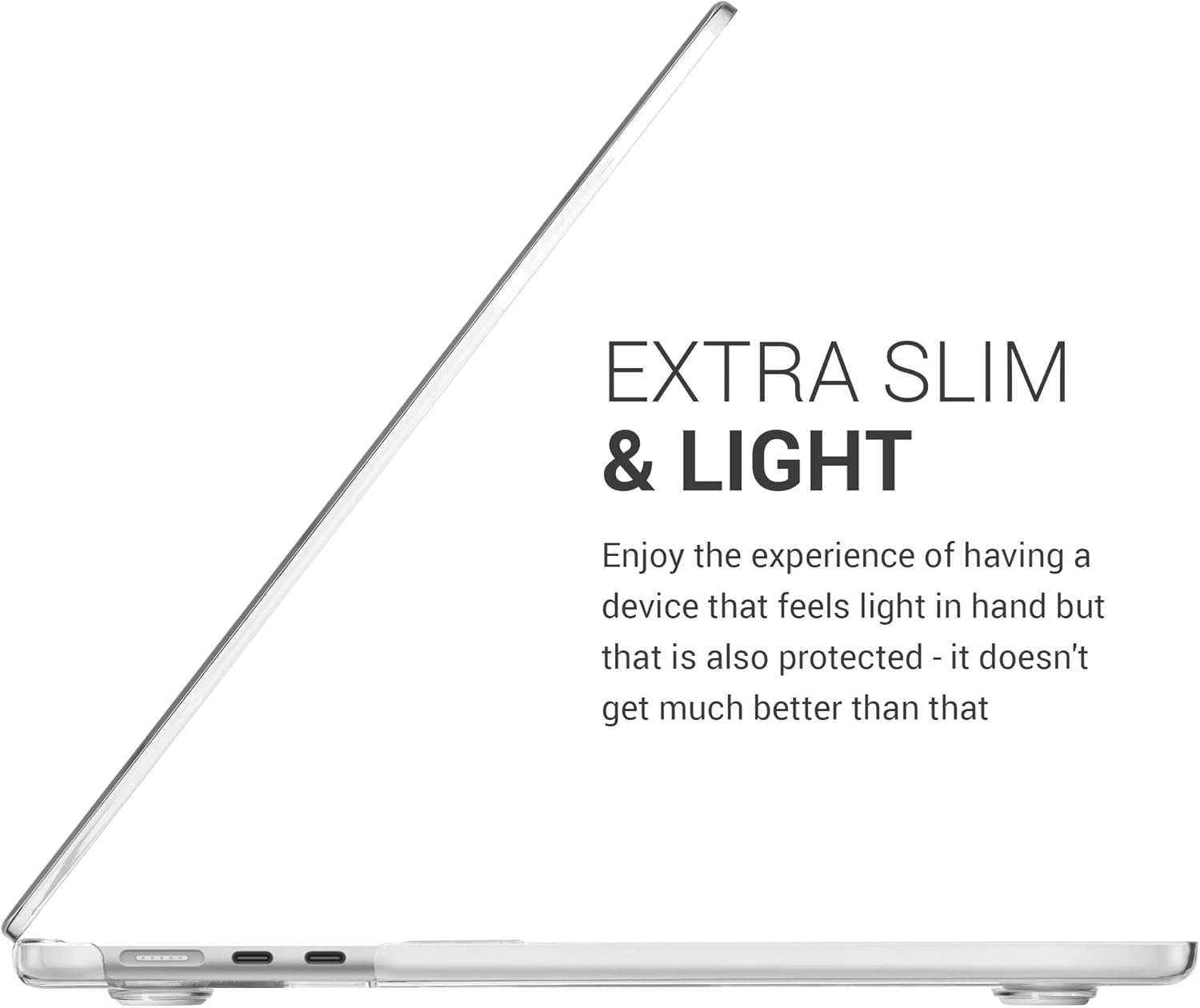 kwmobile Crystal Case Compatible with Apple MacBook Air 15 2023 M2 (A2941) - Elegant Lightweight Laptop Cover - Transparent