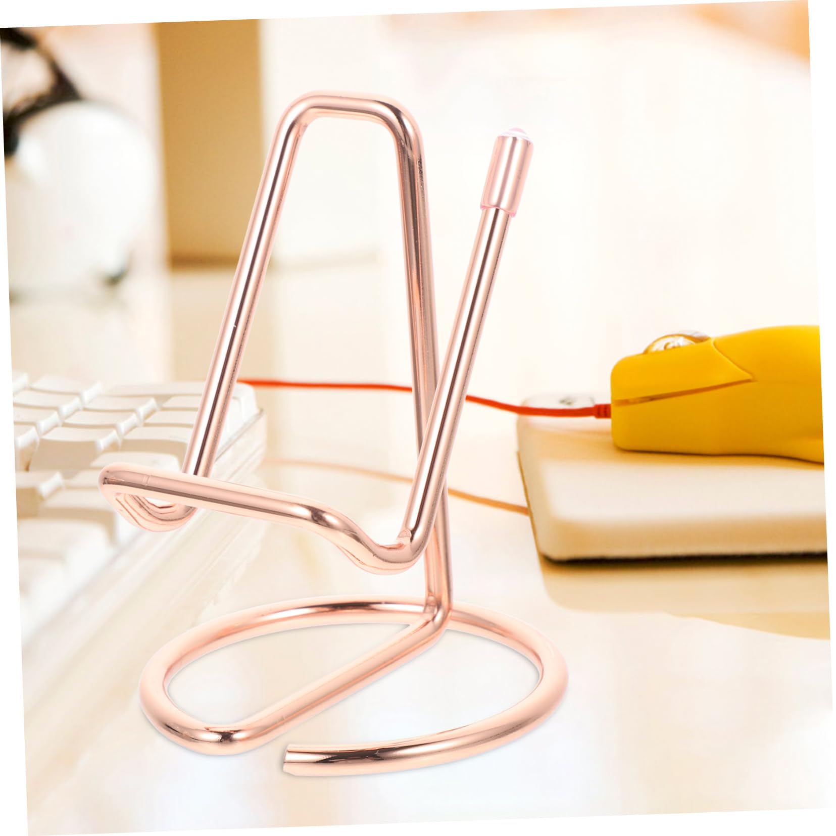 SHINEOFI Supporto Telefono in Ferro 2 Pezzi per Scrivania Bordi Lisci e Design Semplice, Porta Cellulare Portatile per Ufficio o Camera da Letto