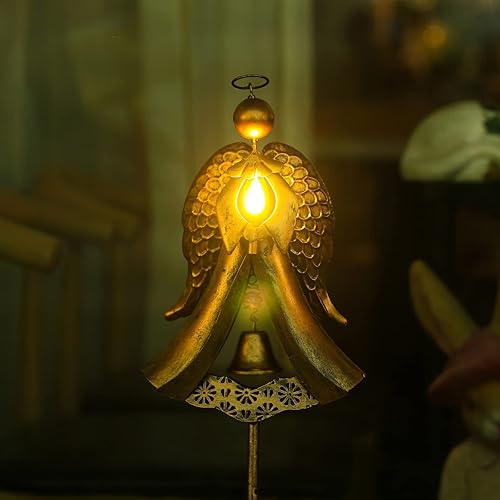 Miniatura 5 de Homight Estaca de Ángel Solar de Metal para Decoración de Tumba en Cementerio Perfecta como Recuerdo de Ángel y Decoraciones de Simpatía para Tumbas