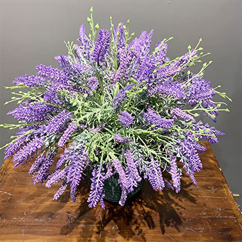 Firlar 6Pcs Artificial Lavender Flower,Lavender Flower Outdoor Fake Flower,Wedding Arch Flower,Artificial Plastic Lavender Bouquet,Artificial Flower,Artificial Plant Lavender Bouquet For Decoration #TOP3