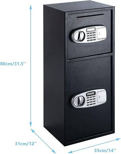 Miniatura 8 de Casart - Caja fuerte de doble puerta, caja fuerte digital con llaves para el hogar y la oficina, caja de seguridad para armas, dinero en efectivo y