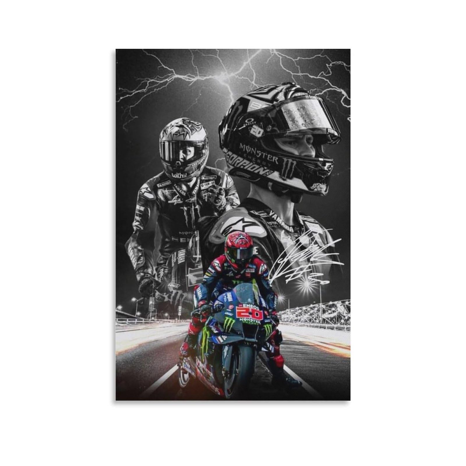 FCOIN Fabio Quartararo Canvas Poster Artworks Canvas Poster Wall Art Prints Home Modern Decor 16x24inch(40x60cm)
