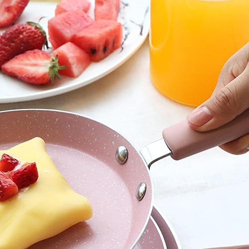 Miniatura 6 de Hemoton Sartén antiadherente de 6 pulgadas, sartén para tortillas y panqueques, sartén para huevos rosados, práctica sartén, utensilio de cocina