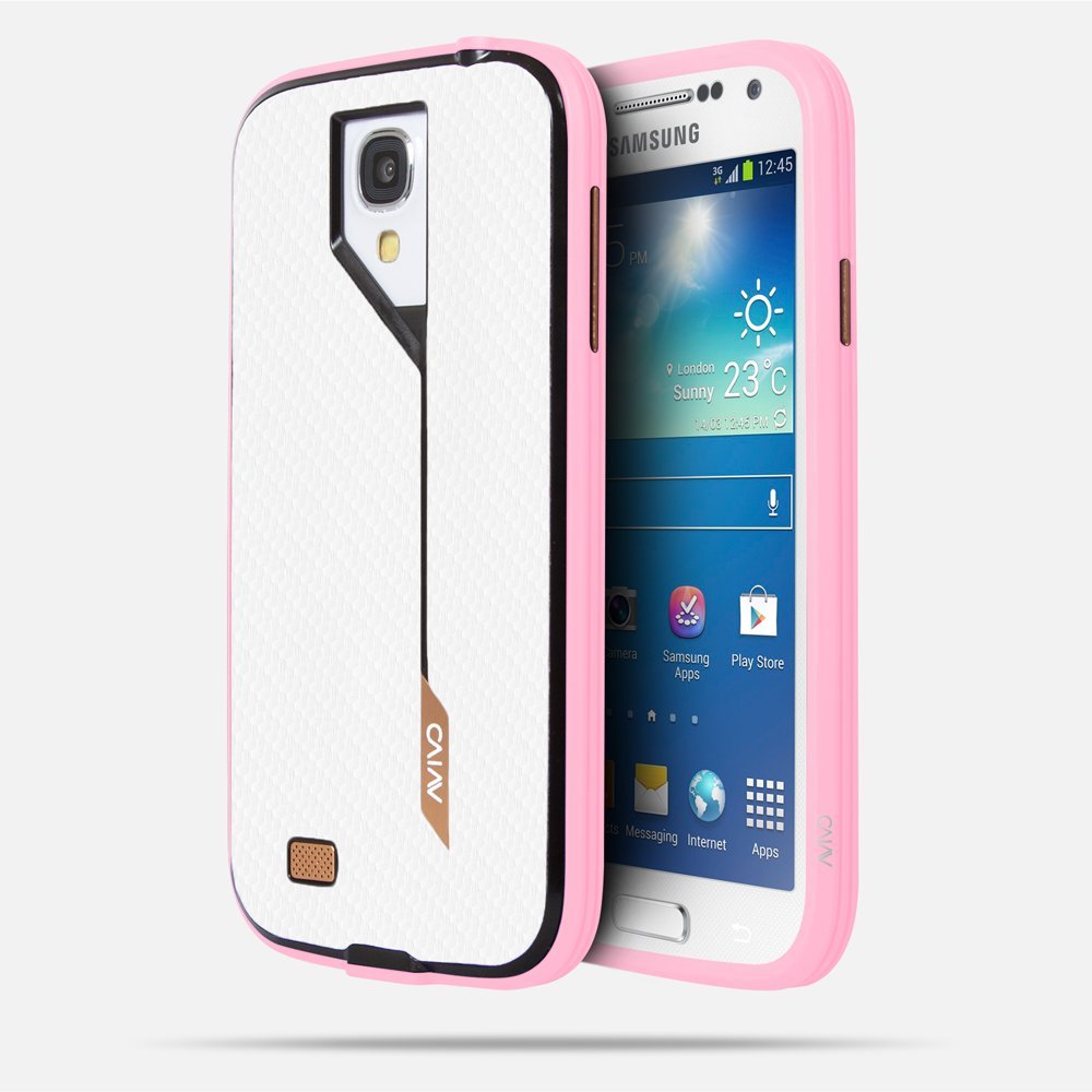 AvivoCell Phone Case for Samsung Galaxy S4 - White/Pink Frame