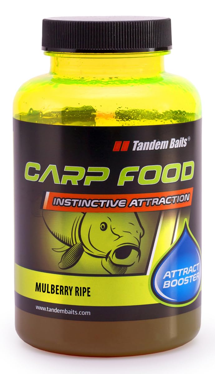 Tandem Baits Carp Food Attract Booster Riped Mulberry, Fish Attractors Carp Fishing Without Effort, Big Fish Bait, Carp Accessories for Professionals & Hobby Anglers 300 ml