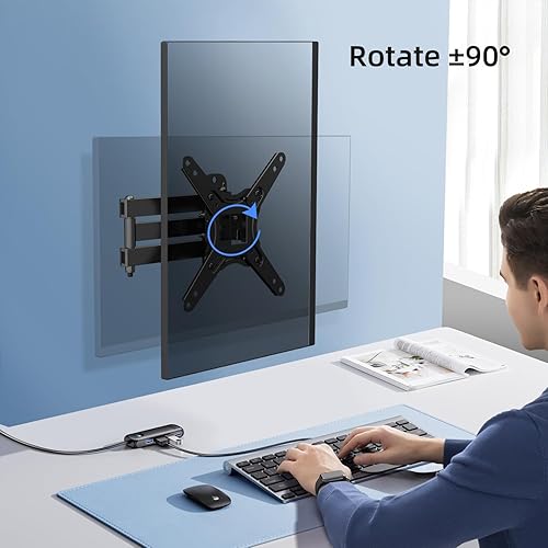 Miniatura 4 de Suptek Soporte de pared para monitor de TV de movimiento completo para la mayoría de televisores y monitores de pantalla plana LED LCD de 13 a 42