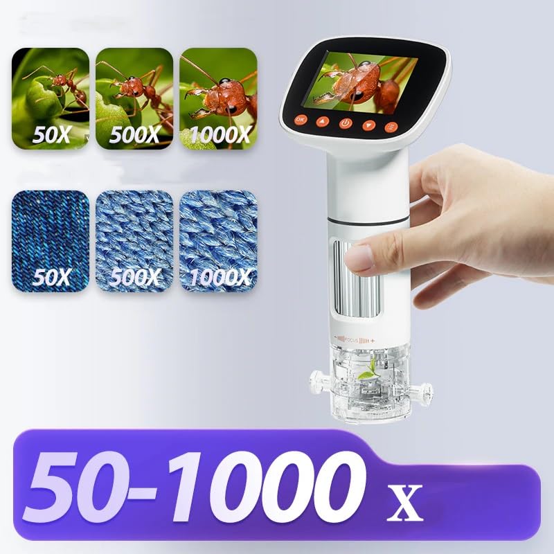 Image of Etzin Wireless Handheld Digital Microscope with 2 inch LCD Screen,1000X Pocket Micro-Scope for Kids with 8 LED Lights,Portable Microscope for Adults with Stand-EPL-1018IM.