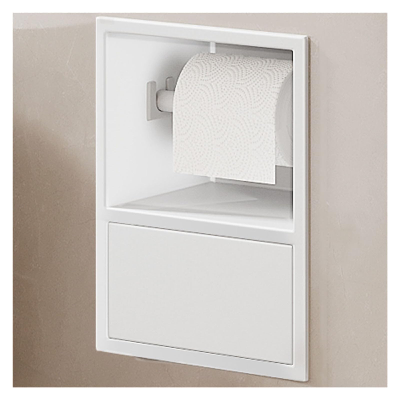 QUSYZD Stainless Steel Shower Nich, Wall-Inserted Toiletry Bathroom Niche Storage Shelf, Embedded Garbage Can Storage, Room Shelf Recess,White-20x13.5x63cm,White-17x12x23cm/6.69x4.72x9.05in