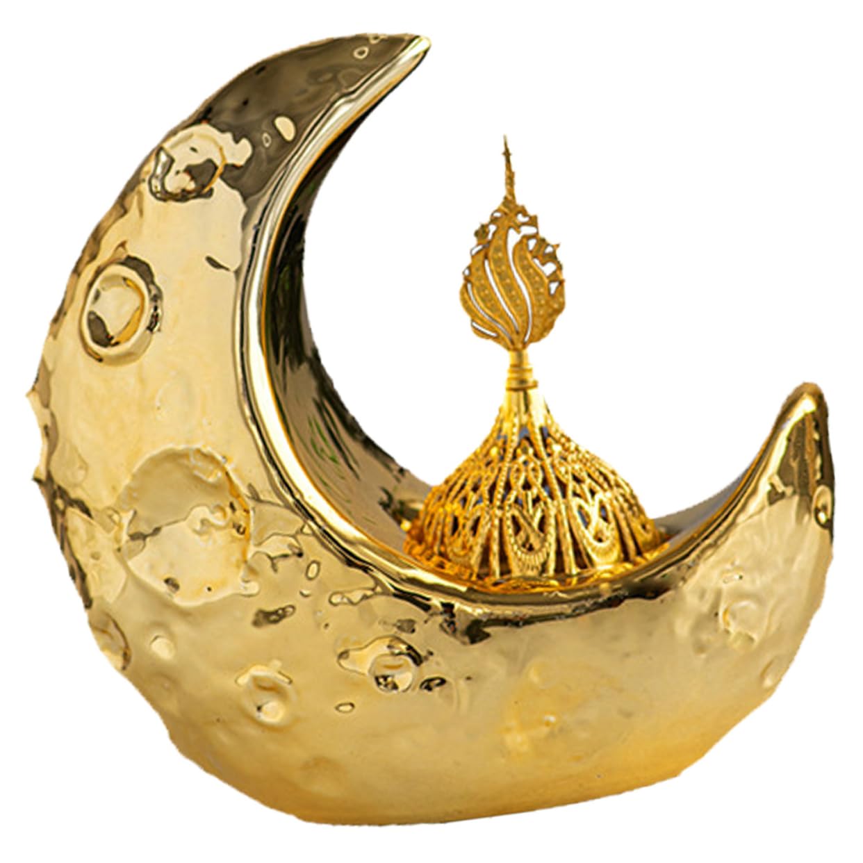Ciieeo 4stücke Ramadan Räuchergefäß Eleganter Arabischer Weihrauchbrenner Mondform Vielseitig Einsetzbar Als Dekoratives Ornament Für Zuhause Und Büro Leicht Zu Reinigen Langlebig