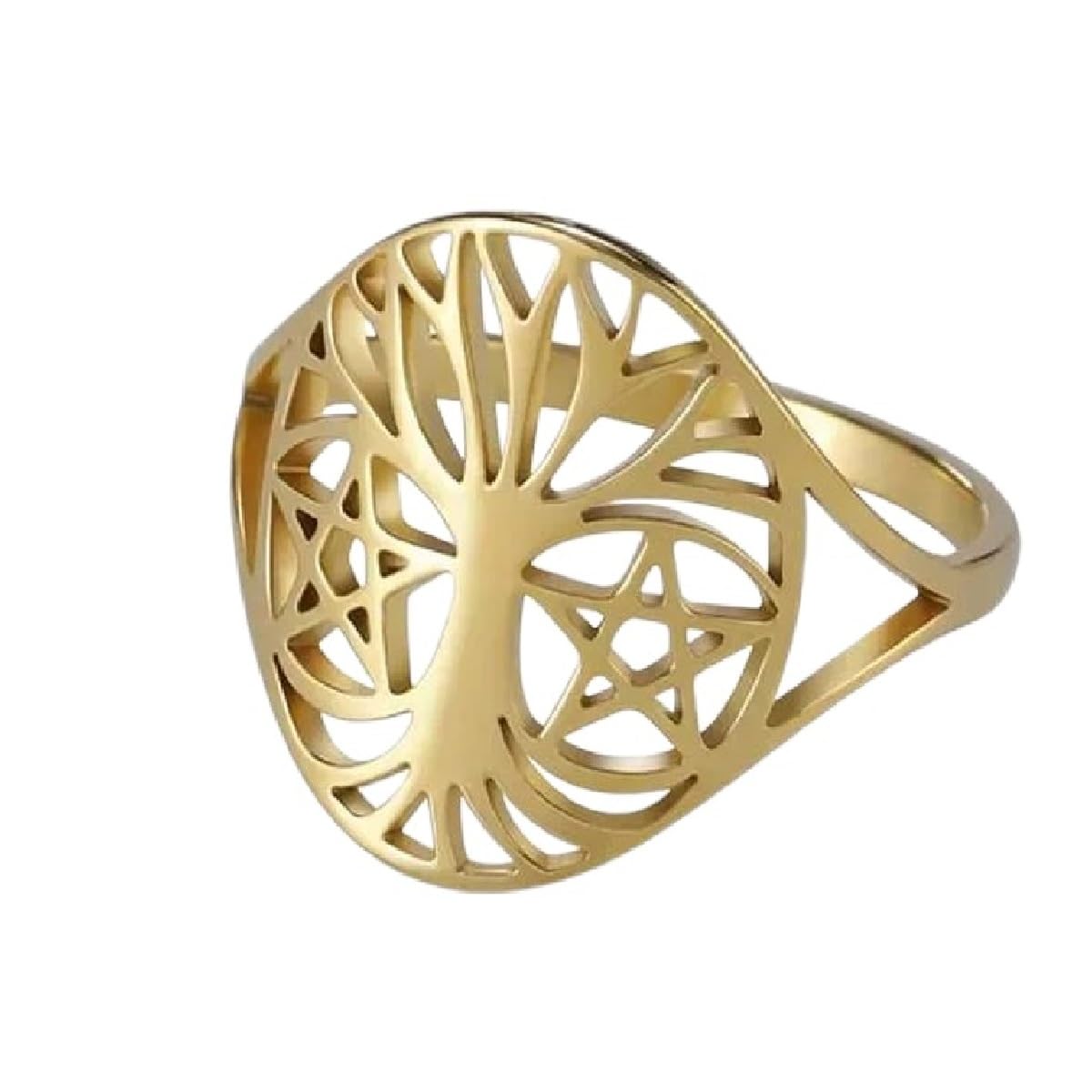Bague Tree of Life pour femme en acier, le bijou anti-ternissement qui ne verdit pas la peau - 8