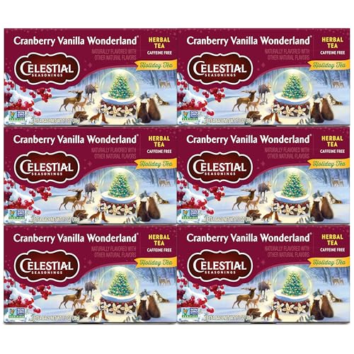 Image of Celestial Seasonings Herbal Tea, Cranberry Vanilla Wonderland, 18 Count (Pack of 6)