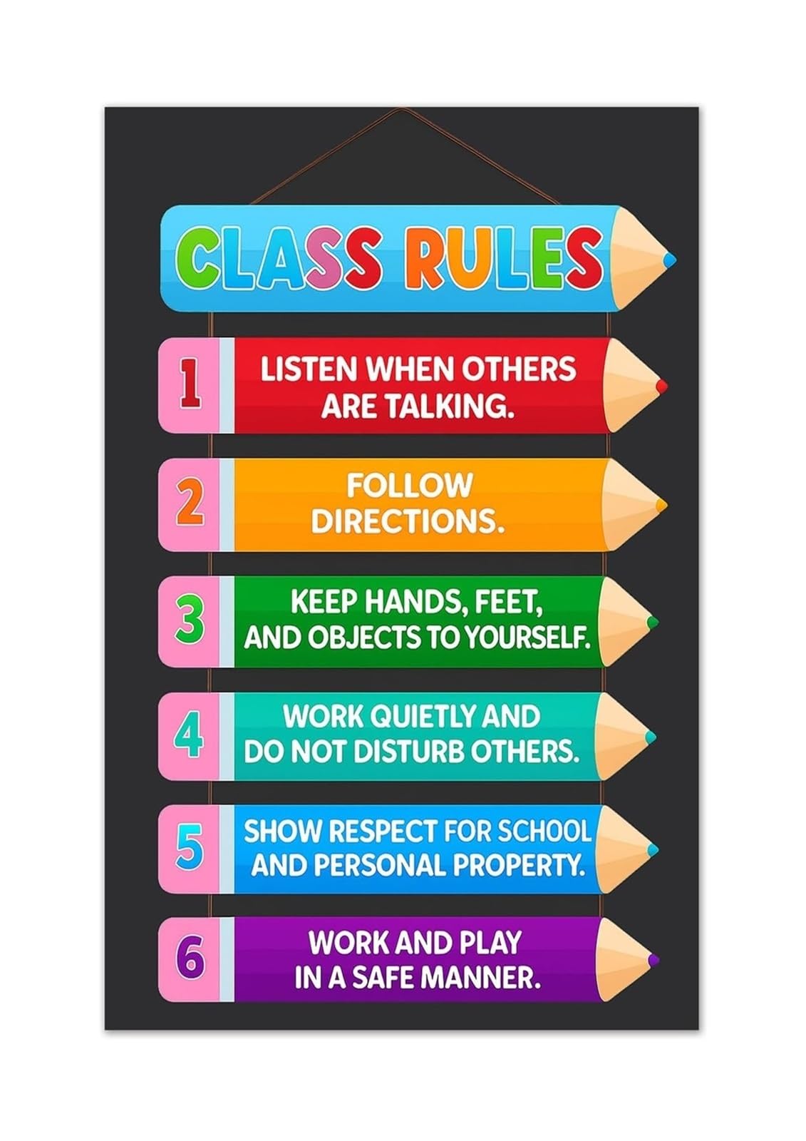 MQXFCZUX First Day of School Poster Our Classroom Rules Chart for Teachers Student Motivation Wall-Art Elementary Decor Canvas Print Framed,16X24inch(40X60cm)