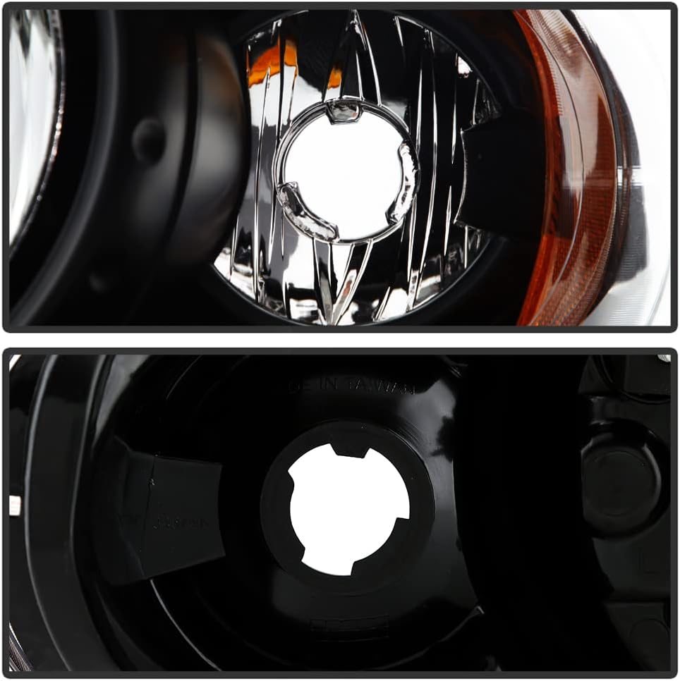 ACANII - For 2005-2007 Chrysler Town & Country 119" Wheel Base Black Headlights Headlamps Replacement Driver + Passenger