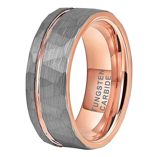 Tungsten Hammered Wedding Band