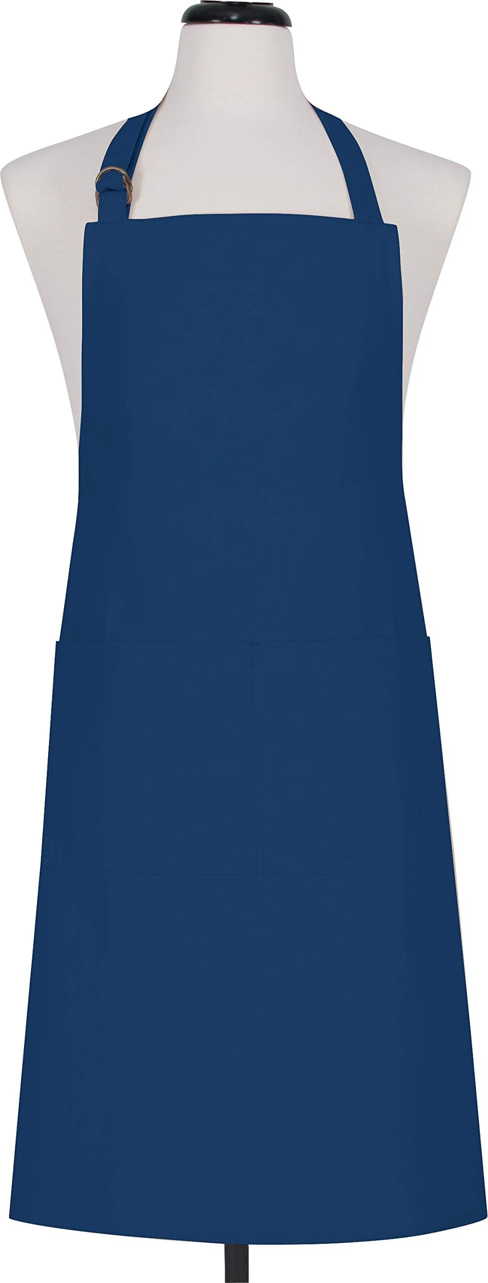 KAF by HIC Twill Chef Bib Apron, 27 by 34, Royal Blue