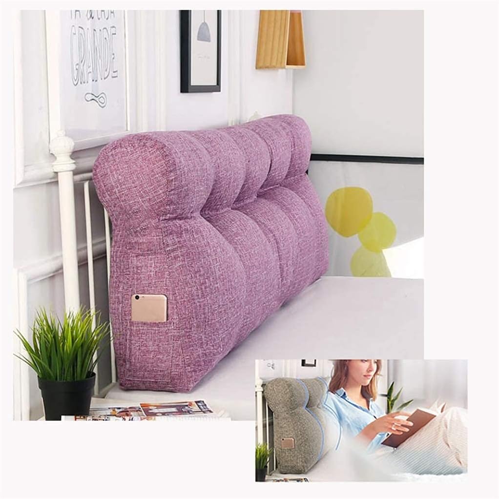 Nordic Style Triangle Bed Head Cushion Large Double Sofa Pillow for Comfort and Support Removable Washable Cover Soft and Cozy 150 * 50 * 15Cm
