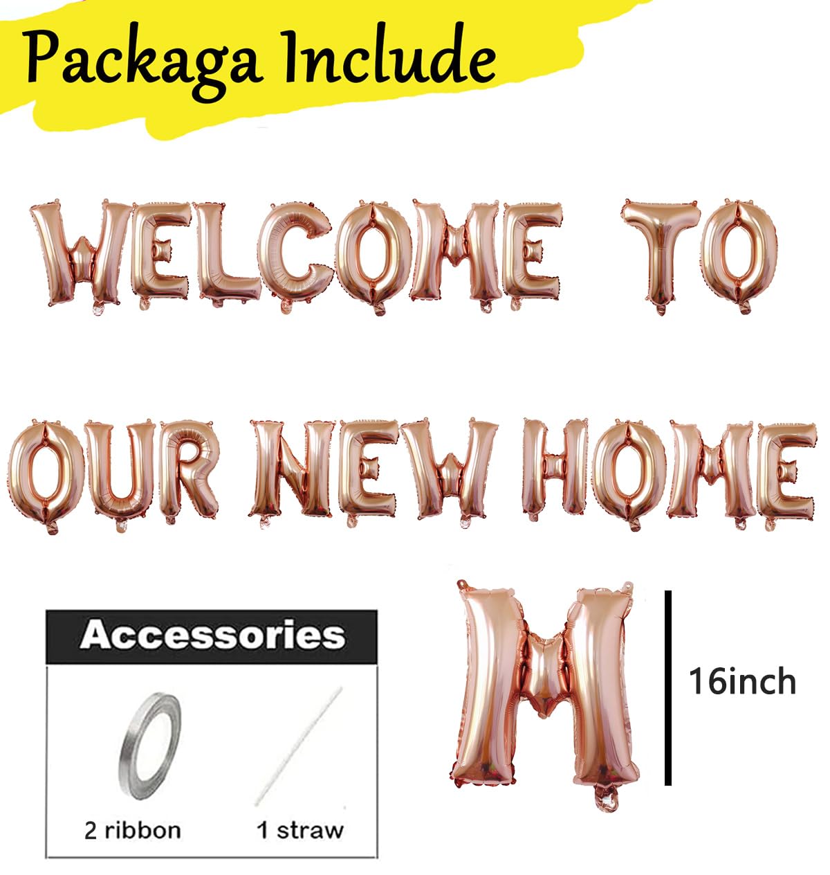 Welcome Home Decorations 16 Inch Welcome Home Balloon Banner Style Balloons  Foil Letter Balloon Anniversary Celebration Party Decorations (L WELCOME  HOME SILVER Housewarming Party Decorations, image size:1200x1264