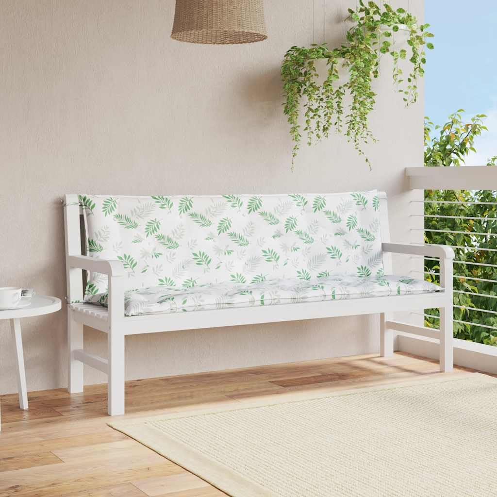 Coussin pour banc imperméable et antidérapant avec motif feuilles