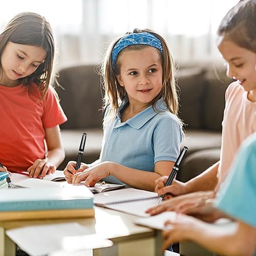 Miniatura 8 de AUAUY Pluma estilográfica, pluma estilográfica negra de escritura suave, pluma de escritura de tinta recargable de 0.015 in, punta extrafina,