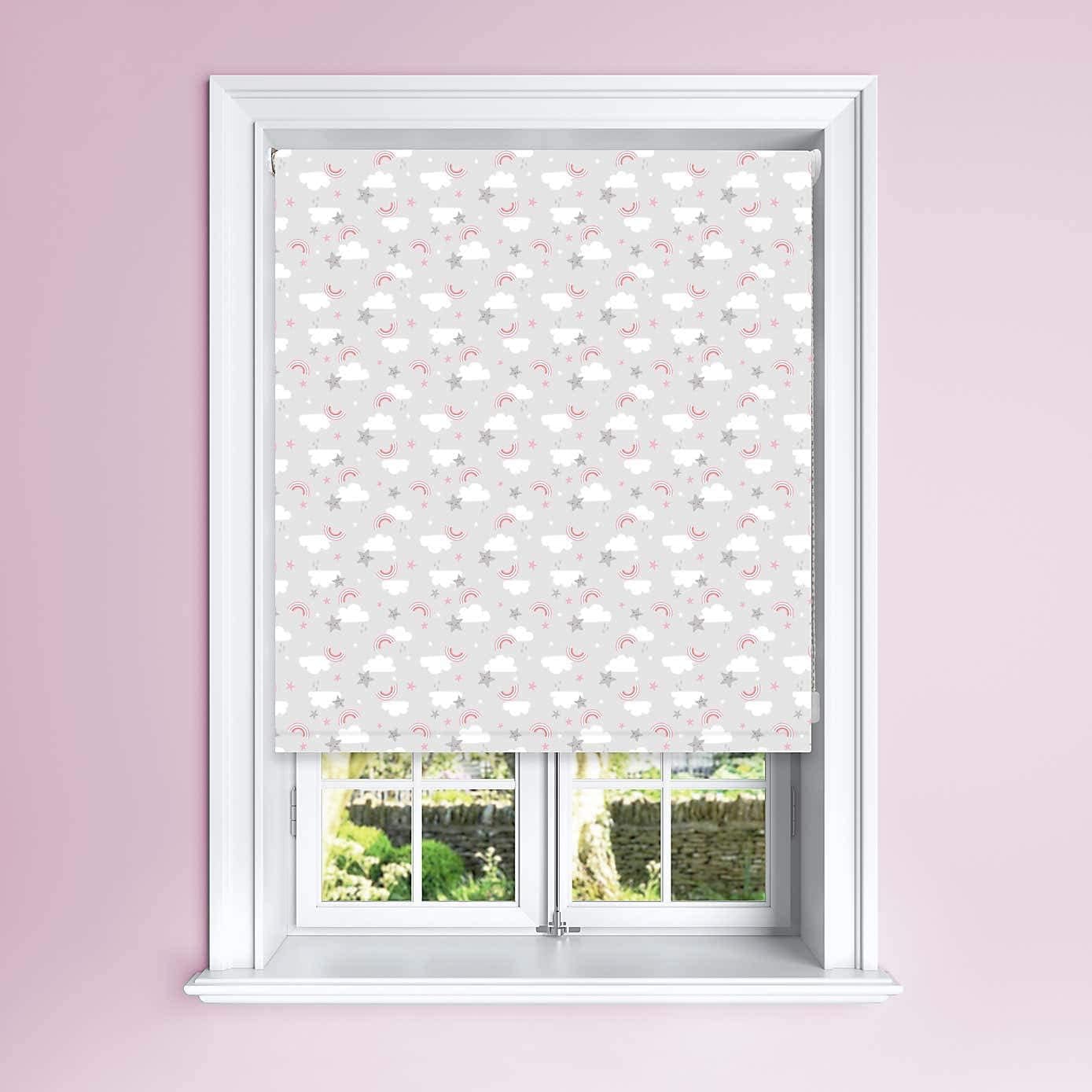 Lister Cartwright Blackout Roller Blinds For Kids Easy Fit Child Safety Included (Clouds & Rainbow 180 X 140 Cm) from B&Q